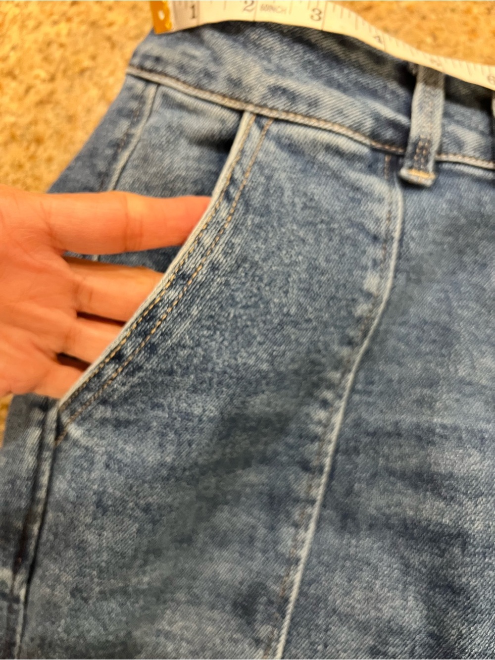 Forever 21 Womens 28 Cargo Flare Jeans High Rise Stretch Y2K Utility Blue Denim - Picture 6 of 10